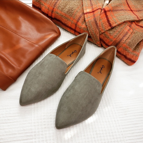 Price firm!/The Lucia// Khaki vegan suede Flat - Picture 4 of 7